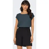 ONLY Kurzarmbluse "ONLVIC – feminines Blusenshirt in lockerer Form" Materialmix, regular fit
