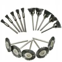 Rosfix Set Metallbuersten 15 Stueck – Fuer Bohrmaschine, 6/8/2 mm, Drahtbuersten | Rost, Farbe, Polieren, Reinigung, Werkstatt