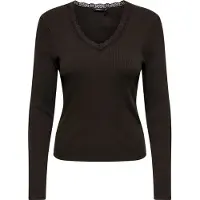 ONLY V-Shirt "ONLSARA SHARAI L/S V-NECK TOP JRS" Baumwollmischung, slim fitregular fit