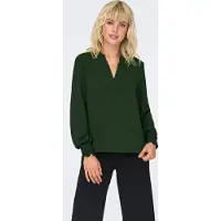 ONLY Blusenshirt "ONLMETTE V-NECK LS SMOCK TOP NOOS WVN" Kunstfaser, regular fit