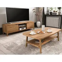 Lomadox Wohnmöbel Set, Wildeiche massiv geölt, THORNBURY-165, 2-teilig
