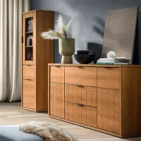 Lomadox Wohnzimmermöbel Set 2-teilig modern in Eiche FABRIANO-161