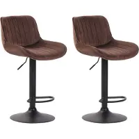 CLP 2er Set Barhocker Lentini Samt schwarz braun