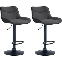 CLP 2er Set Barhocker Vonore Stoff schwarz dunkelgrau