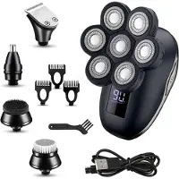 Vivitar Elektrorasierer 6-in-1 Wasserdichter Rasierer für glatte Köpfe, Nass/Trocken Elektrorasierer - Herren Pflegeset mit LED-Display, Wiederaufladbar, Aufsätze: 6, - 7D Rasierapparat, H