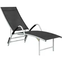 Furnicato Sonnenliege Textilene und Aluminium Schwarz