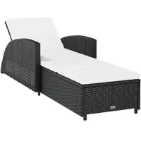 Furnicato Sonnenliege Mit Cremeweißer Auflage Poly Rattan Schwarz