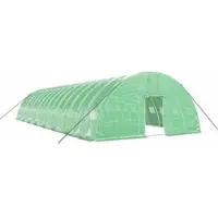 Furnicato Gewächshaus mit Stahlrahmen Grün 96 m2 16x6x2,85 m