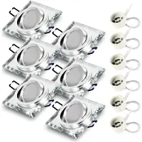 RADAM 6x Einbauspot SET RIK.11 schwenkbar klar eckig GU10 7W warmweiss