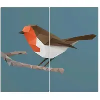 Banjado Herdabdeckplatte Glas 2 Teilig Je 30x52CM Schneidebrett Herdabdeckung Mit Motiv Abstrakter Vogel