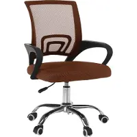 Kondela Bürostuhl mit Armlehnen Dex 4 Neu - Braun / Chrom