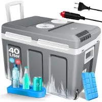 Kesser 40L Kühlbox mit Rollen | zum Warmhalten und Kühlen | thermo-Elektrische Kühlbox | 12 Volt und 230 Volt| Mini-Kühlschrank | Thermobox für Auto| Boot und Camping | mit ECO Modus