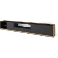 Skraut Home TV-Schrank, Lowboard, 310x37x50cm, Für TV-Geräte bis zu 80", Fernsehtisch, Schwarz Eiche