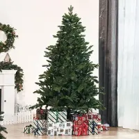 SUGIFT Künstlicher Weihnachtsbaum 180 cm, 3 Blattformen Spritzguss-Spitzen, Tannenbaum PVC/PE, Grün | Ø 120 cm | 748 Spitzen | 7,6 kg | Metallständer