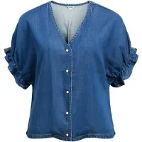 Object Denim V-ausschnitt Oberteil