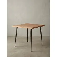 KADIMA DESIGN Industrial Esstisch, Akazienholz mit Fischgrät-Muster, Metallbeine. 80x80x76 cm |