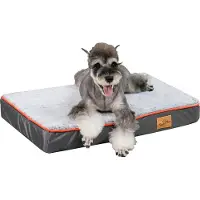 WISFOR Hundebett orthopädisch, Hundematt Hundekissen flauschig formstabil - Bezug abnehmbar waschbar, L: 95x70x8cm