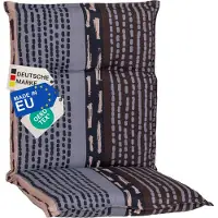 NYVI Gartenstuhl Auflage Niedriglehner Barcelona - UV-Beständig, Atmungsaktiv, Strapazierfähig - Niedriglehnerauflage Sitzkissen Outdoor - Sitzauflagen für Gartenstühle 100x50cm Bangui Grau