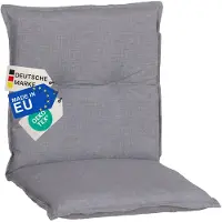 NYVI Gartenstuhl Auflage Niedriglehner Barcelona - UV-Beständig, Atmungsaktiv, Strapazierfähig - Niedriglehnerauflage Sitzkissen Outdoor - Sitzauflagen für Gartenstühle 100x50cm Mittelgrau