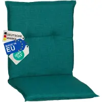 NYVI Gartenstuhl Auflage Niedriglehner Barcelona - UV-Beständig, Atmungsaktiv, Strapazierfähig - Niedriglehnerauflage Sitzkissen Outdoor - Sitzauflagen für Gartenstühle 100x50cm Türkis