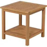 DELUKE Gartentisch ISABEL - Akazie, Braun, 45x45x45cm | Garten Beistelltisch Wetterfest Outdoor Tisch