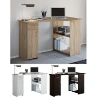 VCM Computertisch | Eckschreibtisch mit Schublade | Maße ca. H. 76 x B. 118 x T. 77 cm | Schreibtisch - Linzia