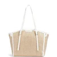 Valentino Elegante weiße Damenschultertasche mit Fächern und Kontrastdetails