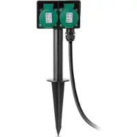 Entac Gartensteckdose mit Erdspiess IP44 2fach 5m