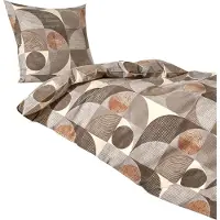 TRAUMSCHLAF Seersucker Bettwäsche Parma beige 155x220 cm + 80x80 cm