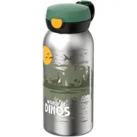 Mepal Campus Edelstahl Trinkflasche mit Klappdeckel 600 ml - Dino