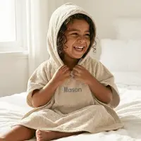 Yoursurprise Personalisierter Kinder-Badeponcho - 2/5 Jahre - Beige
