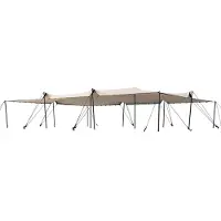TOOLPORT 9x12 m Stretchzelt, inkl. Aluminiumpfosten-Set, Sand - (1707)