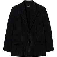 Armani Exchange für Damen. XW001790AF19011MC156 Monochromer Blazer schwarz (S), Lässig, Klassisch, Polyester