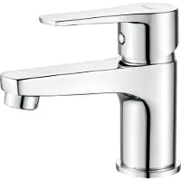 Ibergrif Wasserhahn Bad, Waschtischarmatur Einhandmischer Armatur Waschbecken mit Auslauf Höhe 64 mm, Kalt- & Warmwasser, 40 cm Schläuche, Wassersparender, Chrom, M11357