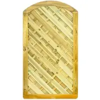 GartenLand Tor Diagonalzaun VARIO Gebogen 100x180 cm Holzzaun Kiefer PEFC KDI Grün Massiver Rahmen 44x88 mm sehr Stabil