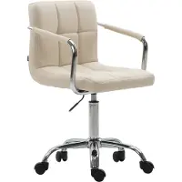 Mendler Bürostuhl HLO-CP6 V2 Kunstleder creme