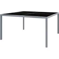 Markenlos Gartentisch 130x130x72 cm Grau Stahl und Glas