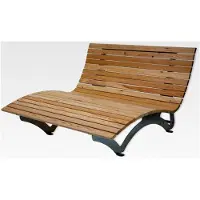 Markenlos Waldsofa Classic mit Schutzhülle, Lärche, für 2-3 Personen, Sonnenliege, Außenliege, Wellenliege, Relaxliege, Holzliege für den Garten, feuerverzinkt