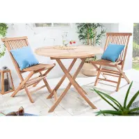 Riess Massiver Gartentisch EMPIRE TEAK 90cm Teakholz rund klappbar