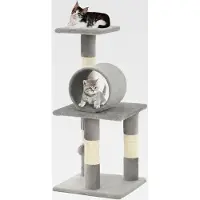 Markenlos Katzen-Kratzbaum Sisal 65 cm Grau Katzenmöbel für kleine und große Katzen