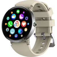 Lixada Drahtlose Anrufe Damen Smartwatch 1,2 Zoll AMOLED Bildschirm Doppelriemen Gesundheitsueberwachung Smart Watch