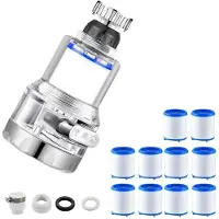 Einemgeld Wasserhahnfilter, 360° drehbarer Antikalkfilter, Wasserhahn-Wasserfilter, Wasserreiniger für Küche und Bad