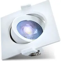 Braytron LED 5W COB Einbaustrahler 38° Grad Schwenkbar 90x90mm Eckig Warmweiß Spot Einbauleuchte 380 Lumen Deckenleuchte Weiß