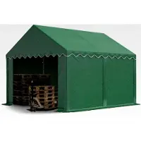 Markenlos Stabiles Lagerzelt 3x4 m PVC 800 N dunkelgrün wasserdicht mit Bodenrahmen
