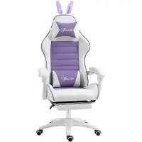 Vinsetto Gaming-Stuhl Kunstleder Schaumstoff 65L x 63B x 136-142H cm Violett
