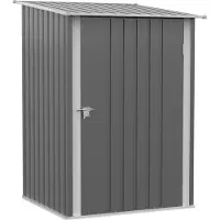 Outsunny Gerätehaus aus Stahl, 0,92 m² Geräteschuppen mit Pultdach für Balkon