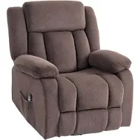 SUGIFT 8 Vibrationspunkte 5 Modi, Massagesessel mit Lendenheizung, Relaxsessel Fernsehsessel Polyester, Braun | 150° neigbar | 360° drehbar | 92x92x102 cm
