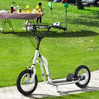 SUGIFT Kinderroller mit Dual-Bremse, Tretroller Kickscooter, Aluminium-Metall, Weiß | 120x58x95 cm | 12 Zoll | bis 100 kg | ab 5 Jahre