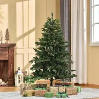 SUGIFT Künstlicher Weihnachtsbaum 150 cm, Tannenbaum 3 Blattformen Spritzguss-Spitzen, flammhemmend, PVC/PE, Grün | Ø 105 cm | 444 Spitzen | 5,1 kg