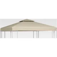 Markenlos Pavillondach 310g/m² Beige 3x3m Ersatzdach für Partyzelt